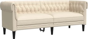 vidaXL 3 személyes vászon Chesterfield kanapé