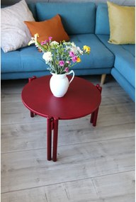 Piros borovi fenyő kerek dohányzóasztal ø 60 cm Sticks – Karup Design