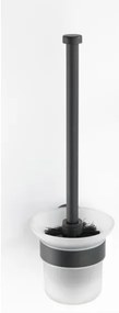 WENKO 24243100-WC-kefe BOSIO BLACK 10x35 cm rozsdamentes acél/ezüst/szatén