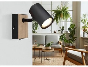 Globo 57911-1BW - Fali spotlámpa ROBBY 1xGU10/35W/230V fekete/barna