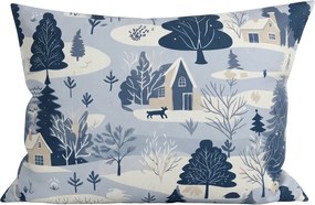 Flanel párnahuzat SNOWY VALLEY 50x70 cm, kék