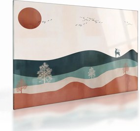 Üveg kép - Illusztrált tájkép (70x50 cm)