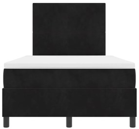 Boxspring Ágy Mattal Fekete Kicsi Dupla Bársony