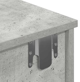 Falipolc fiókokkal betonszürke 60x25x15 cm műszaki fa
