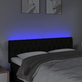 fekete szövet LED-es fejtámla 144 x 7 x 78/88 cm