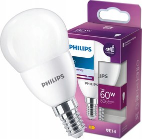 Led izzó Kis Golyó E14 P48 7W 60W 806lm 4000K Semleges Fehér Philips