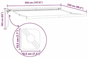 Napernyő Fehér 3,5 x 2,5 m Fém