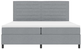 Box Spring Ágy Matrac Világosszürke 200x200 cm Szövet