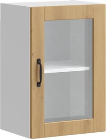 vidaXL konyhai fali szekrény üvegajtóval "Porto" Artisan Oak