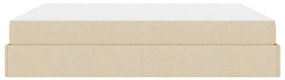 Ágykeret tárolóval Krém 180 x 200 cm szövet