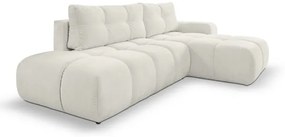 ALMADA kinyitható, jobb oldali L alakú kárpitozott sarokülőgarnitúra tárolóval, bézs