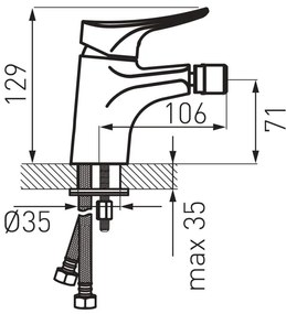 F-Design Brezza, bidé csaptelep, fényes króm, FD1-BRZ-6-11