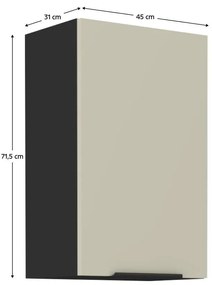 Felső konyhaszekrény Arikona 45 G 72 1F (kasmír + fekete) . 1097057