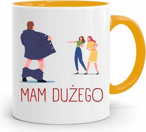 Sárga Bögre Vicces Van Egy Nagy Ajándékom fényképes nyomtatással