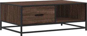 vidaXL barna tölgy színű szerelt fa és fém dohányzóasztal 90x57x35 cm