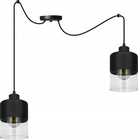 Mennyezeti Led Csillár Plafon Fekete Loft 2xE27 Nappali