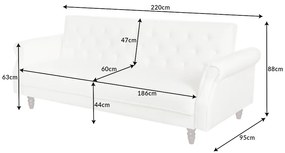 Design ágyazható kanapé Talise 220 cm natúr