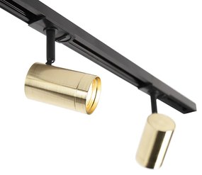 Okos sínrendszer fekete arannyal, 1 fázisú, 3 lámpás, WiFi-vel, GU10 - Jeana