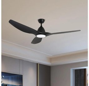 ZEVENTI - URBINO LED mennyezeti ventilátor 20W/230V Wi-Fi Tuya fekete + DO ZEV007
