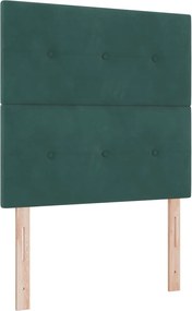 vidaXL Fejtámla Sötétzöld 80 cm Bársony