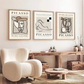 Huhu254 keretezett MDF falikép, 50 x 70 cm, 3 db-os szett