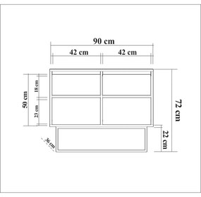 Natúr színű szekrény diófa dekorral 90x72 cm Rodez – Kalune Design