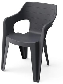 Bilbao Iowback műanyag kartámaszos kerti szék grafit