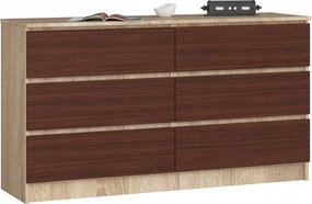 Komód K140 6DB Clp Sonoma Tölgy Wenge Akd