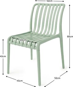 Kerti garnitúra TREGO ISLAND - 4 szék és kerek asztal ø 90 cm, zöld