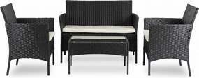 Zestaw Mebli Ogrodowych MISSISIPI Czarny/Beżowy