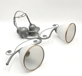 Csillár láncon RETRO 2xE27/60W/230V ezüst