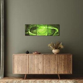 Modern absztrakt kép (órával) (90x30 cm)