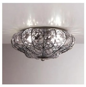 SIRU - Mennyezeti lámpa SOLE 3xE14/40W/230V átm. 31 cm átlátszó/króm Velencei üveg