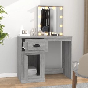 szürke sonoma szerelt fa pipereasztal LED-del 90x50x132,5 cm