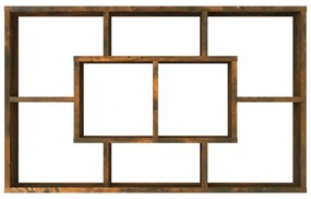 füstös tölgy színű szerelt fa fali polc 85x16x52,5 cm
