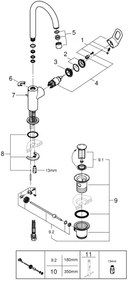 GROHE 23763000 - BAULOOP mosdócsaptelep, L méret, fényes króm
