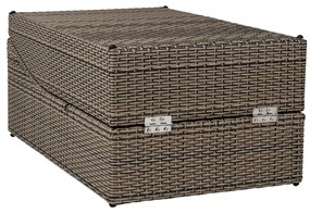 Split napozóágy, polyrattan, kubu szürke, párvával