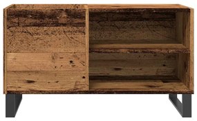 antik fa színű szerelt fa hanglemezszekrény 84,5x38x48 cm
