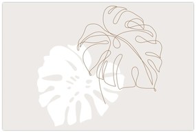 Kép - Line art monstera N⁰2 (90x60 cm)