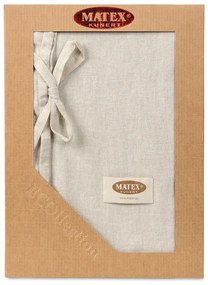 Ágyneműhuzat pamut és len keverékből, világos bézs színű, 160 x 200 cm, 2 db 70 x 80 cm