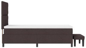 Box Spring Ágy Matrac és Pad Sötétbarna 100x200 cm Szövet