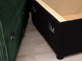 U alakú ülőgarnitúra SMART COSARO 295x140 cm, sötétzöld