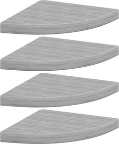 vidaXL 4 db betonszürke MDF fali sarokpolc 35 x 35 x 3,8 cm