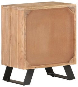 Tömör akácfa éjjeliszekrény természetes szélekkel 40x30x50 cm