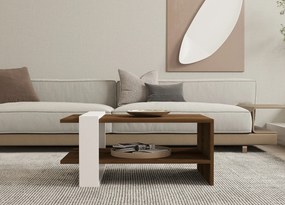Dohányzóasztal Gaye - Walnut, White