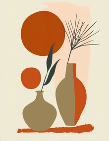 Poszter 50x65cm Vázák pirosban