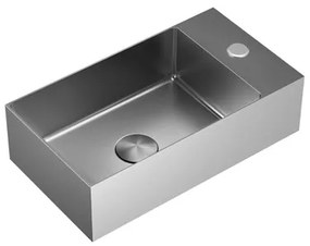 Wallhung washbasin SAT Aurum 40x22 cm brushed steel SATAUR4022BS