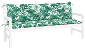 2 db levélmintás oxford szövet kerti padpárna 180 x 50 x 7 cm