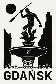 Neptun Minimalista Poszter Gdańsk 50x70