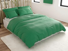 JASMINE szállodai mikroszálas ágyneműhuzat, sötétzöld – 2 cm-es csíkos Ágyneműhuzat mérete: 2 db 70 x 90 cm | 200 x 220 cm